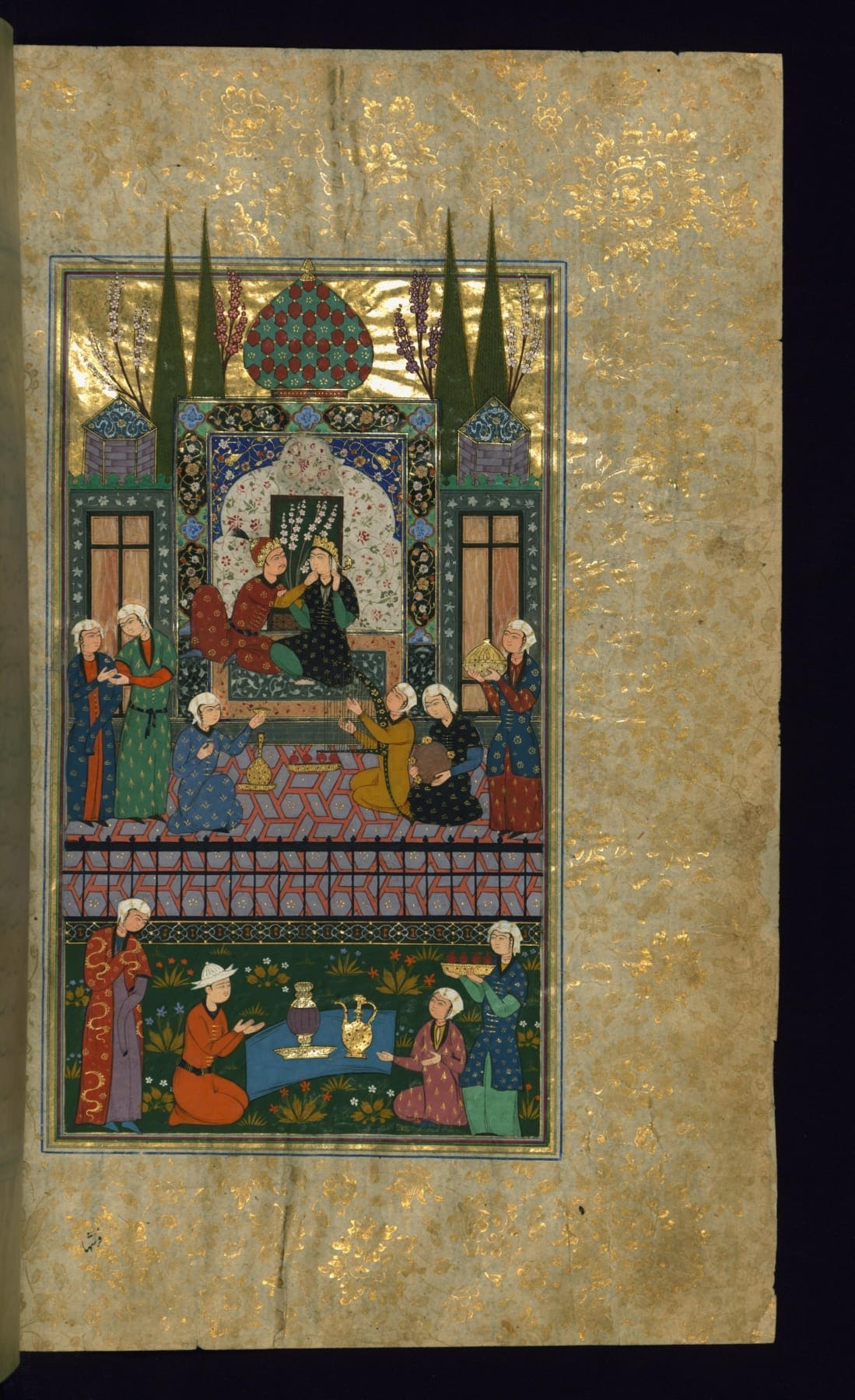 Bahram Gur dans le Pavillon Noir (Khamsa de Nizami)